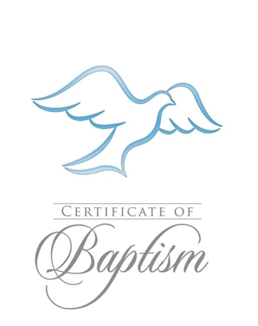 Certificate: Baptism With Envelope Blue Foil (Rom 6:3-4 KJV) (Pk 6)