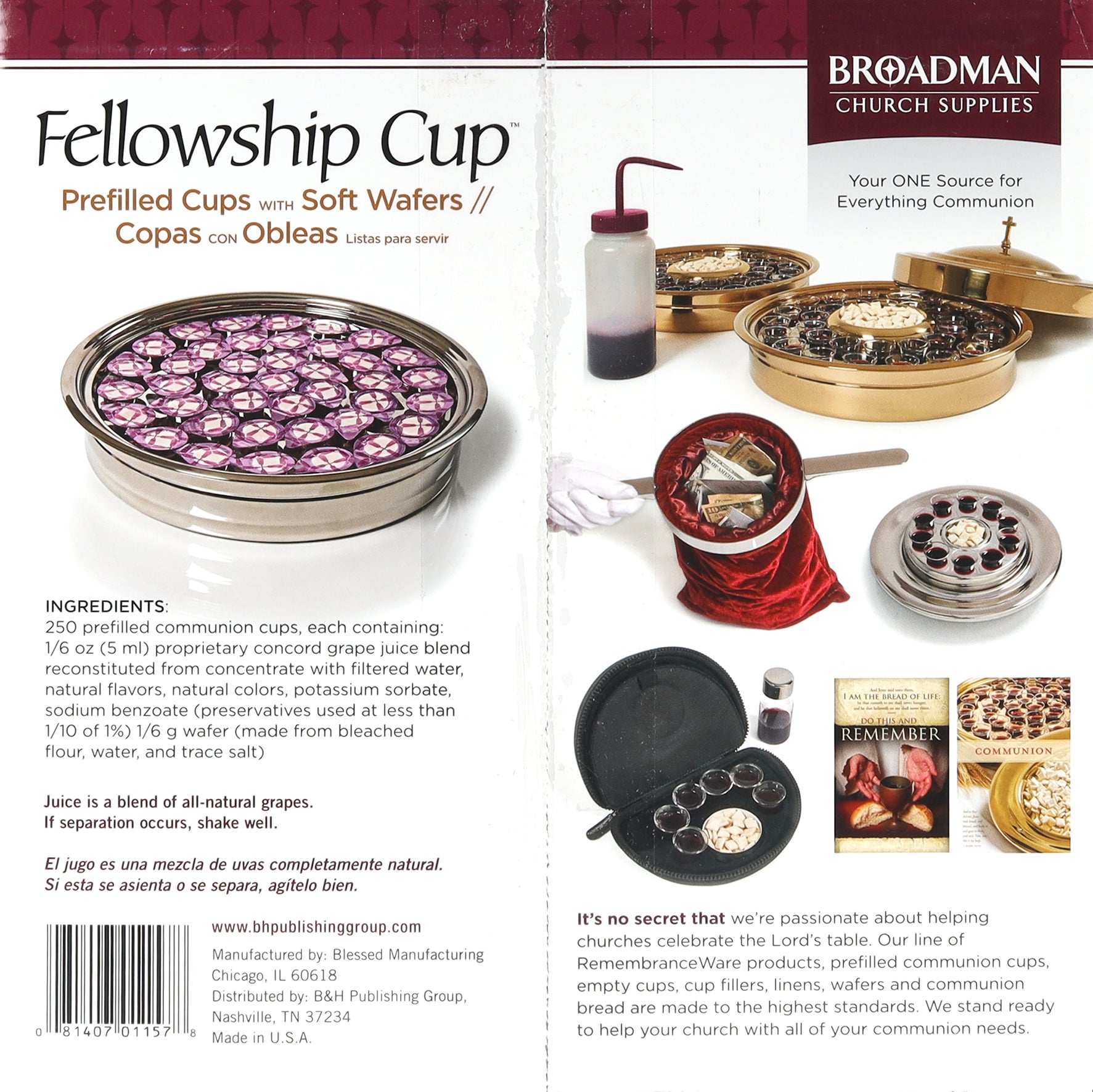 Communion: Fellowship Cup, Filled Cup and Wafer (Box Of 250)