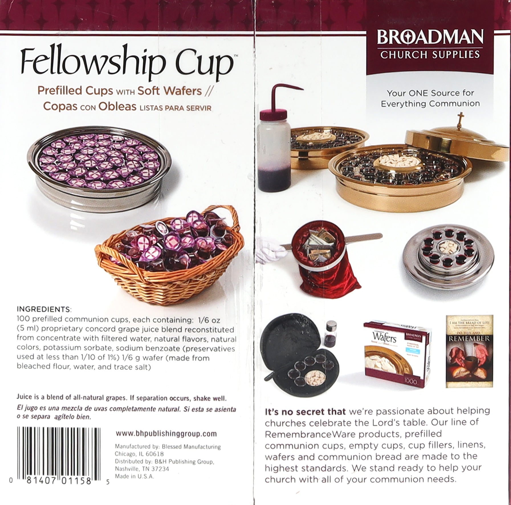 Communion: Fellowship Cup, Filled Cup and Wafer (Box Of 100)