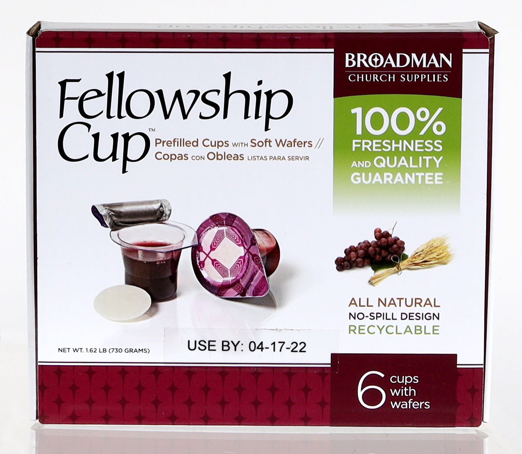 Communion: Fellowship Cup, Filled Cup and Wafer (Box Of 6)