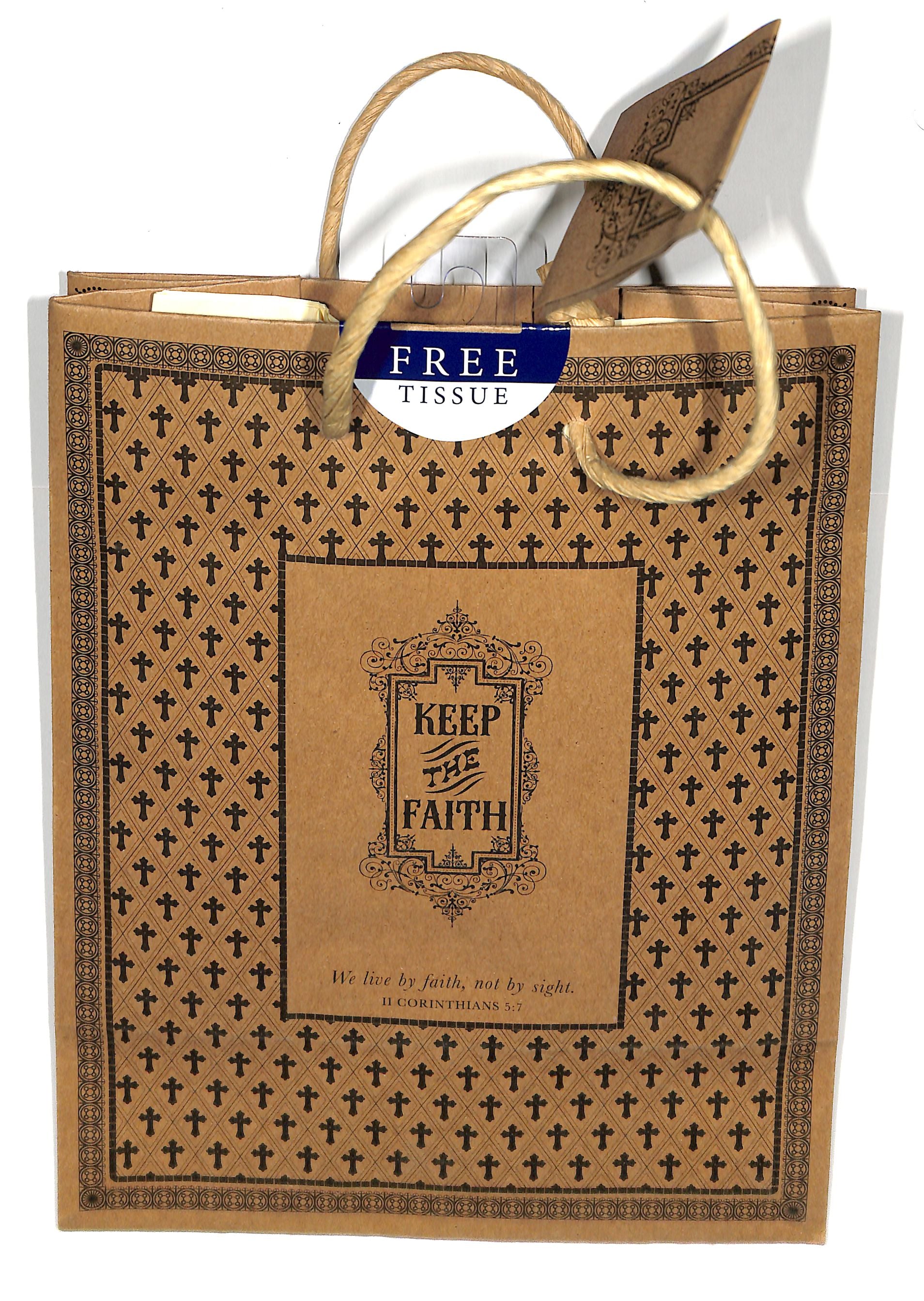 Gift Bag Medium: Keep the Faith (Incl Tissue Paper & Gift Tag)