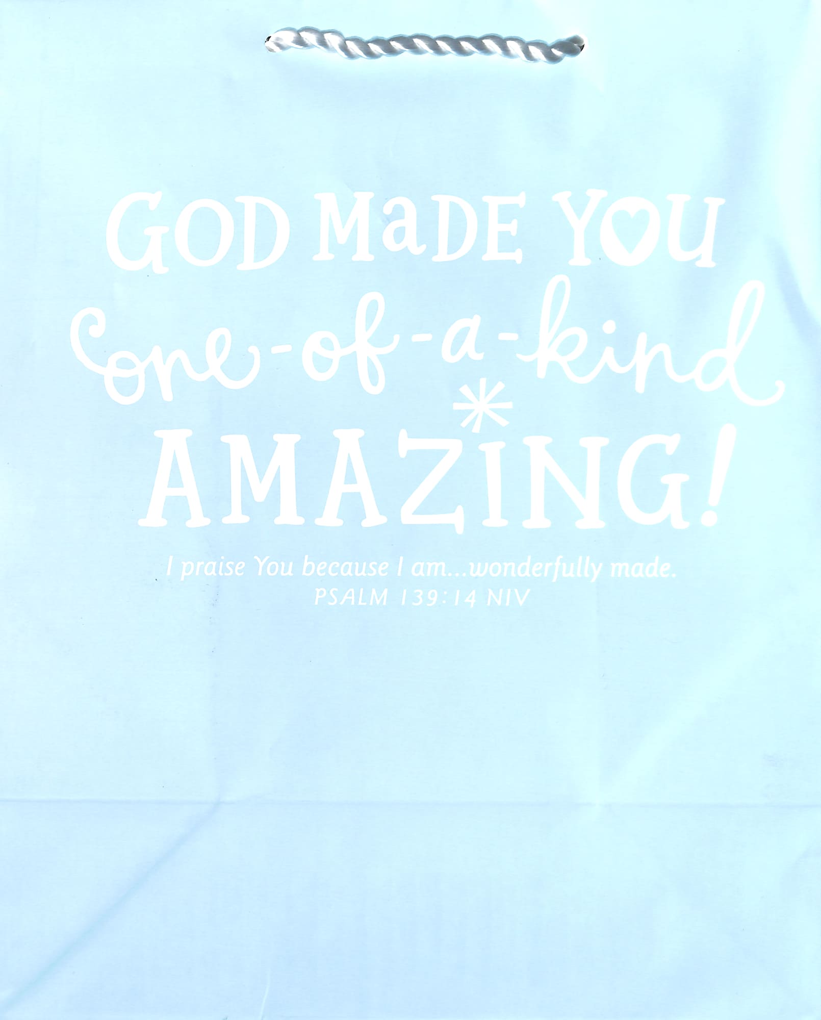 Value Gift Bag Large: Light Baby Blue (Psalm 139:14 Niv)