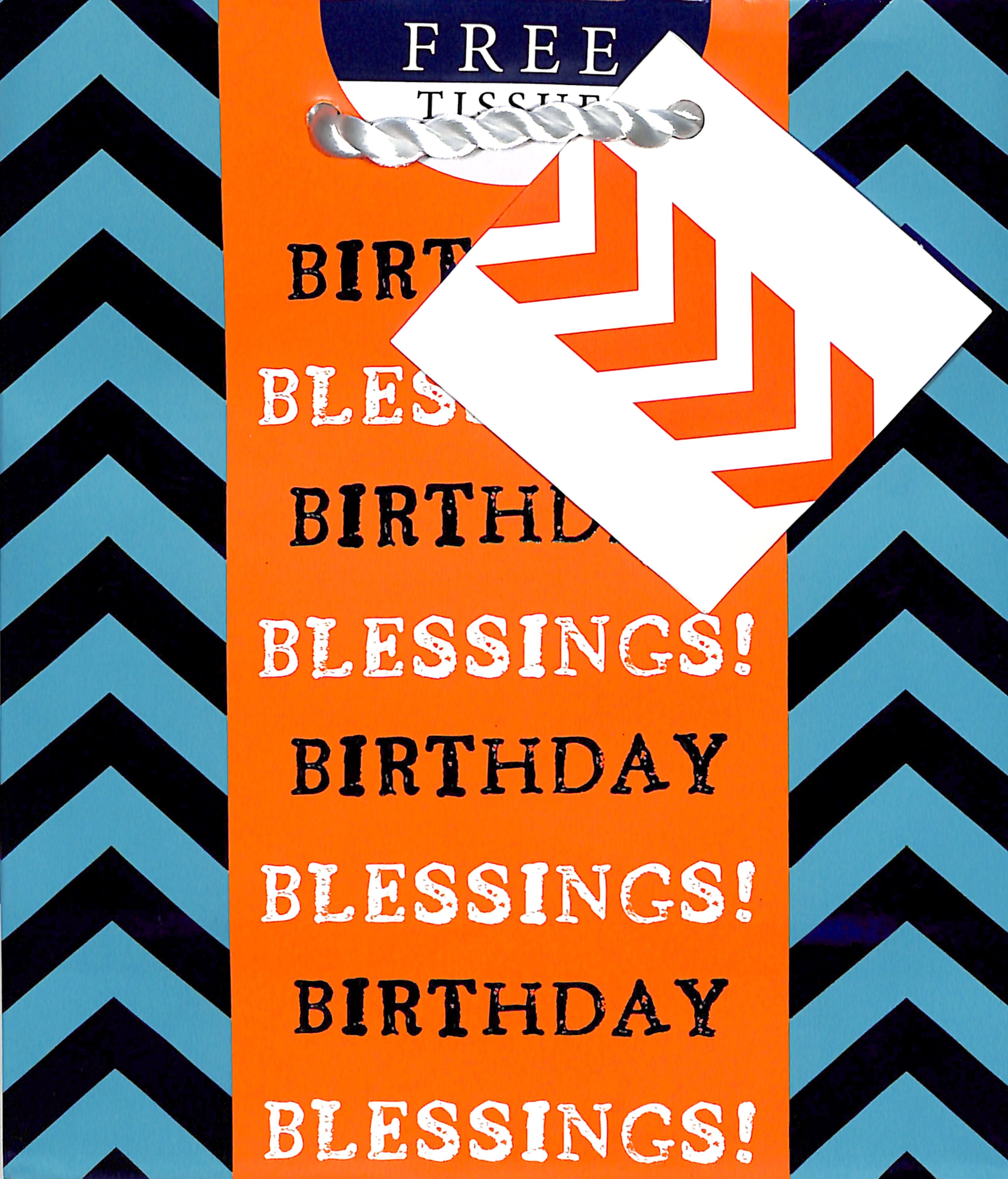 Gift Bag Small: Birthday Blessings (Incl Two Sheets Tissue Paper & Gift Tag)