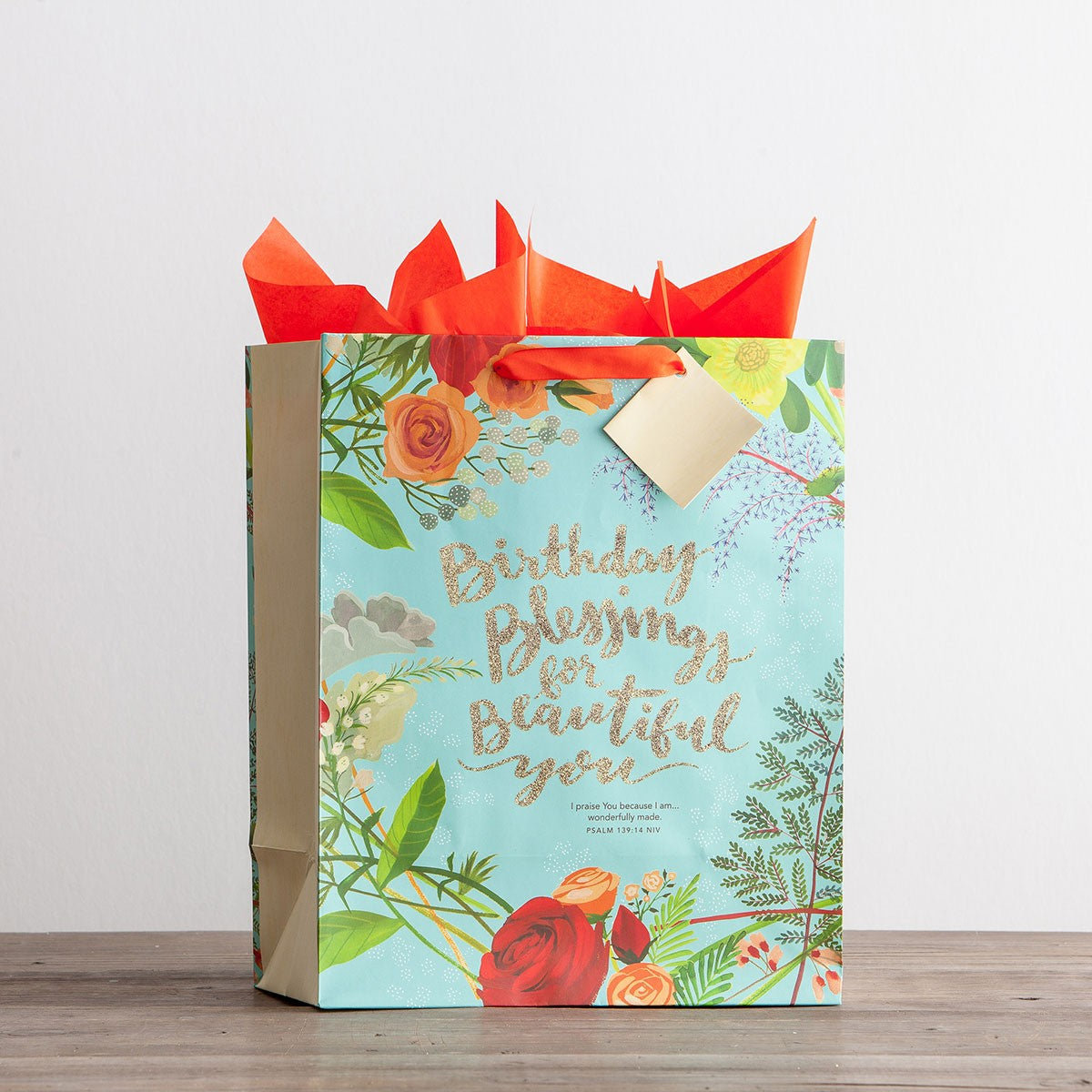 Gift Bag Large: Birthday Blessings (Incl Two Sheets Tissue Paper & Gift Tag)