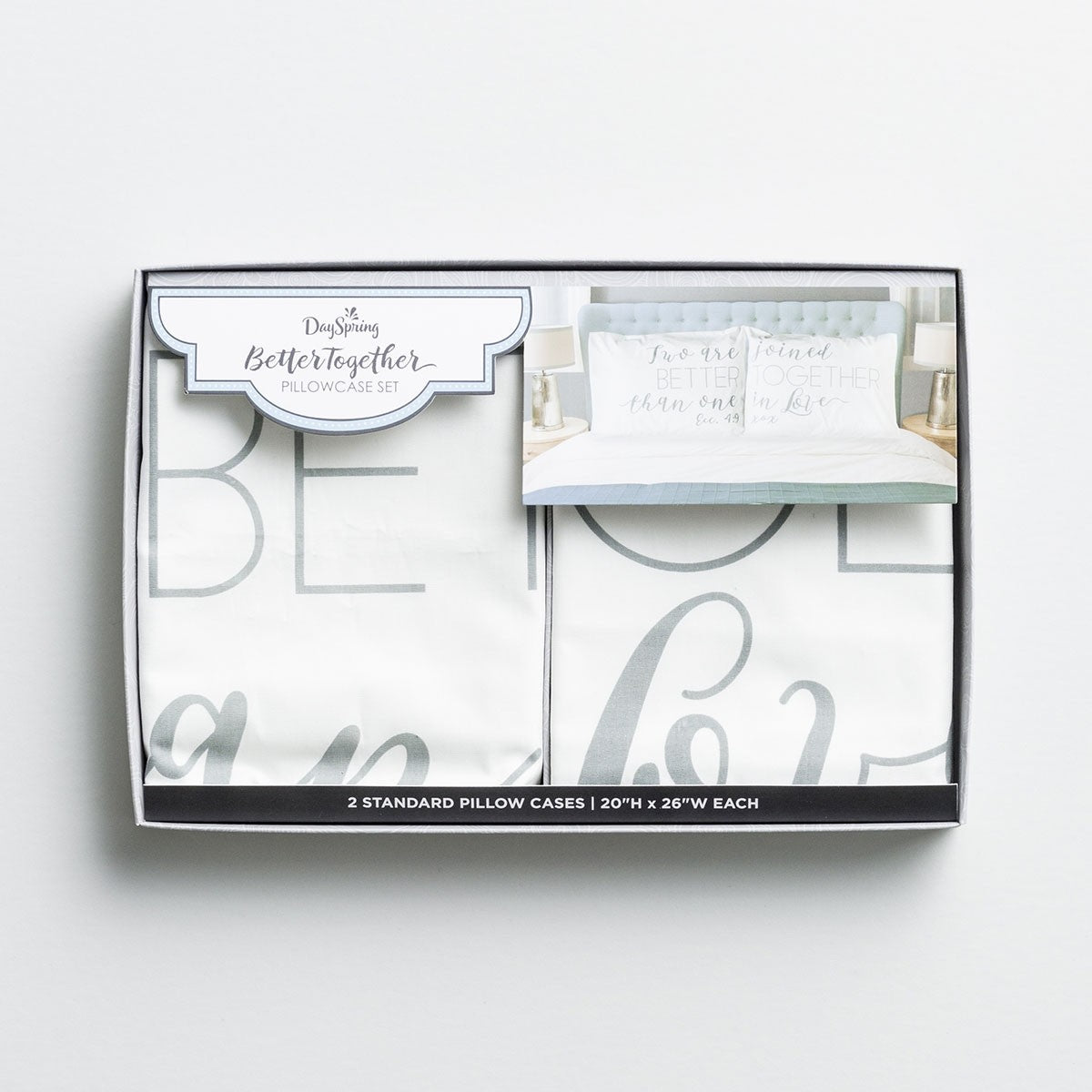 Better Together Pillowcases: Left Case - Two Are Better Than One Ecc 4:9; Right Case - Joined Together in Love