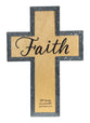 Wood Metal Wrap Cross: Faith (Matthew 19:26)