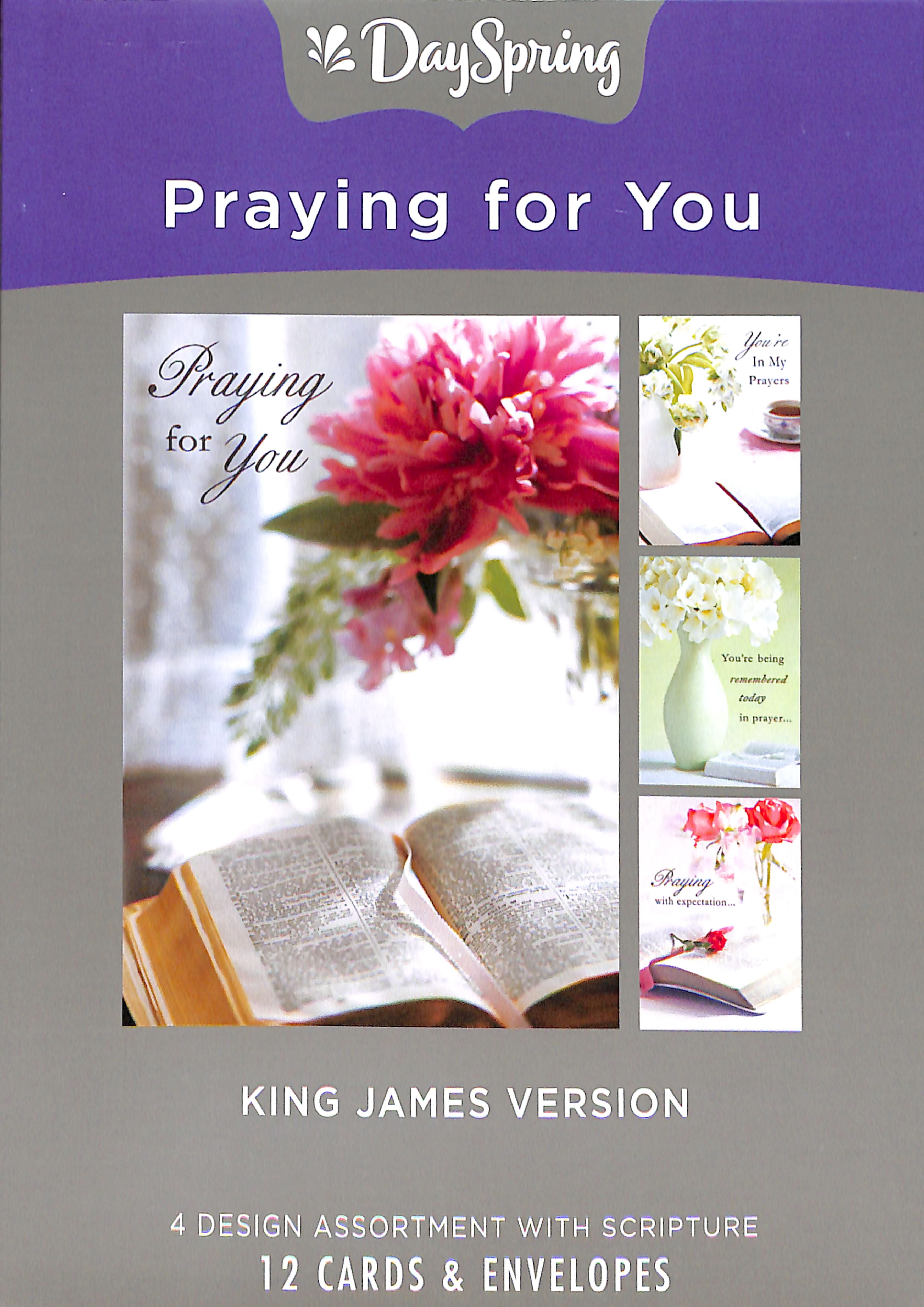 Boxed Cards Praying For You: Lustrous, KJV Scripture Text