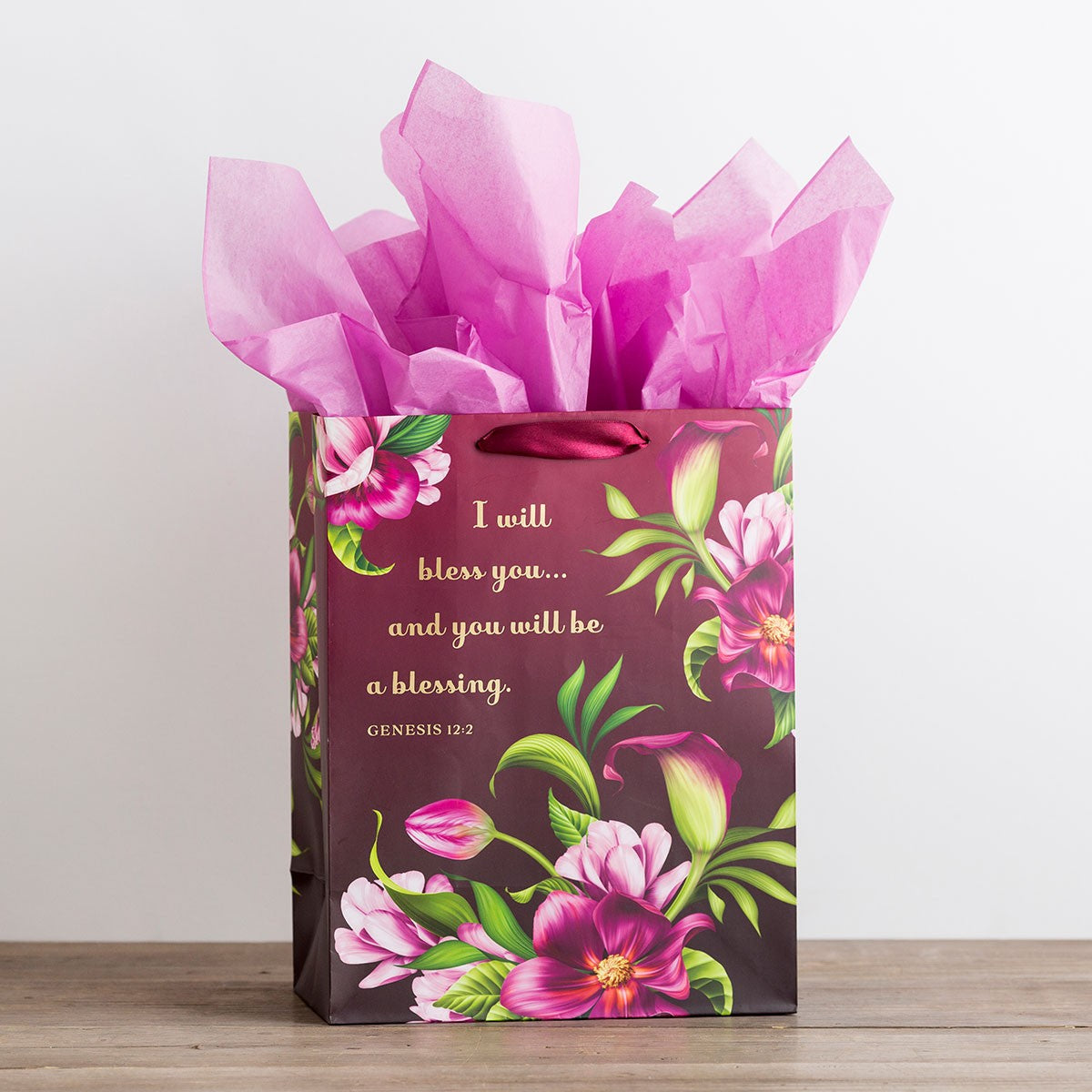 Gift Bag Large: I Will Bless You (Incl Two Sheets Tissue Paper & Gift Tag)