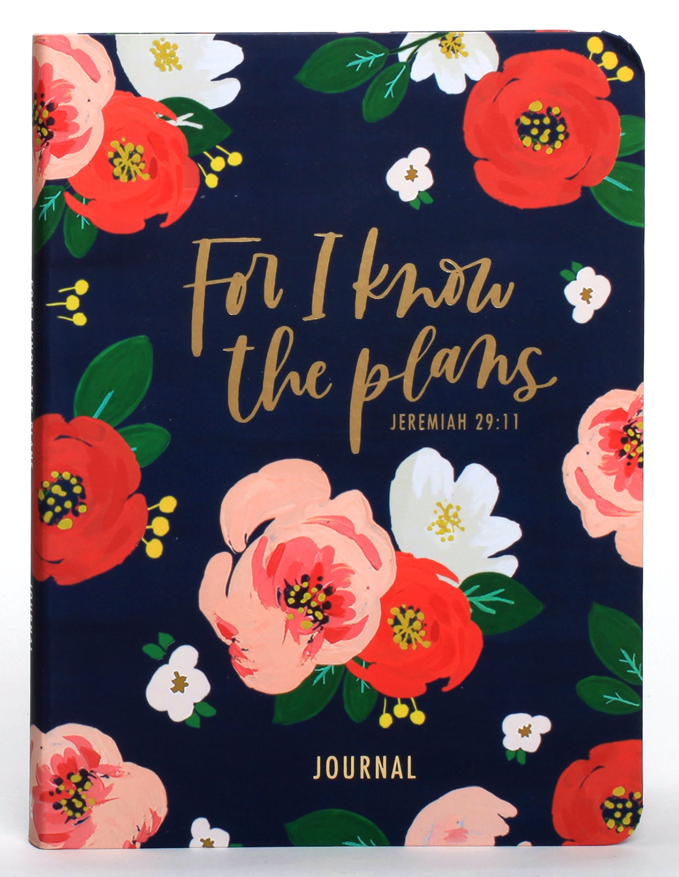 Signature Journal: For I Know the Plans, Navy/Orange Floral (Multiple Scriptures)