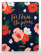 Signature Journal: For I Know the Plans, Navy/Orange Floral (Multiple Scriptures)