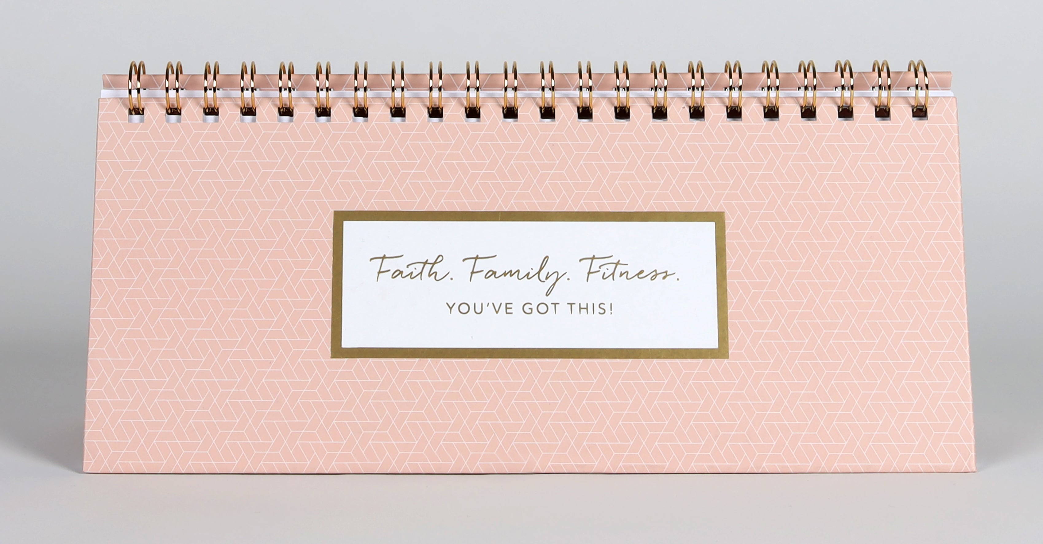 Undated 12-Month Desktop Diary/Planner: Faith Family Fitness You Got This