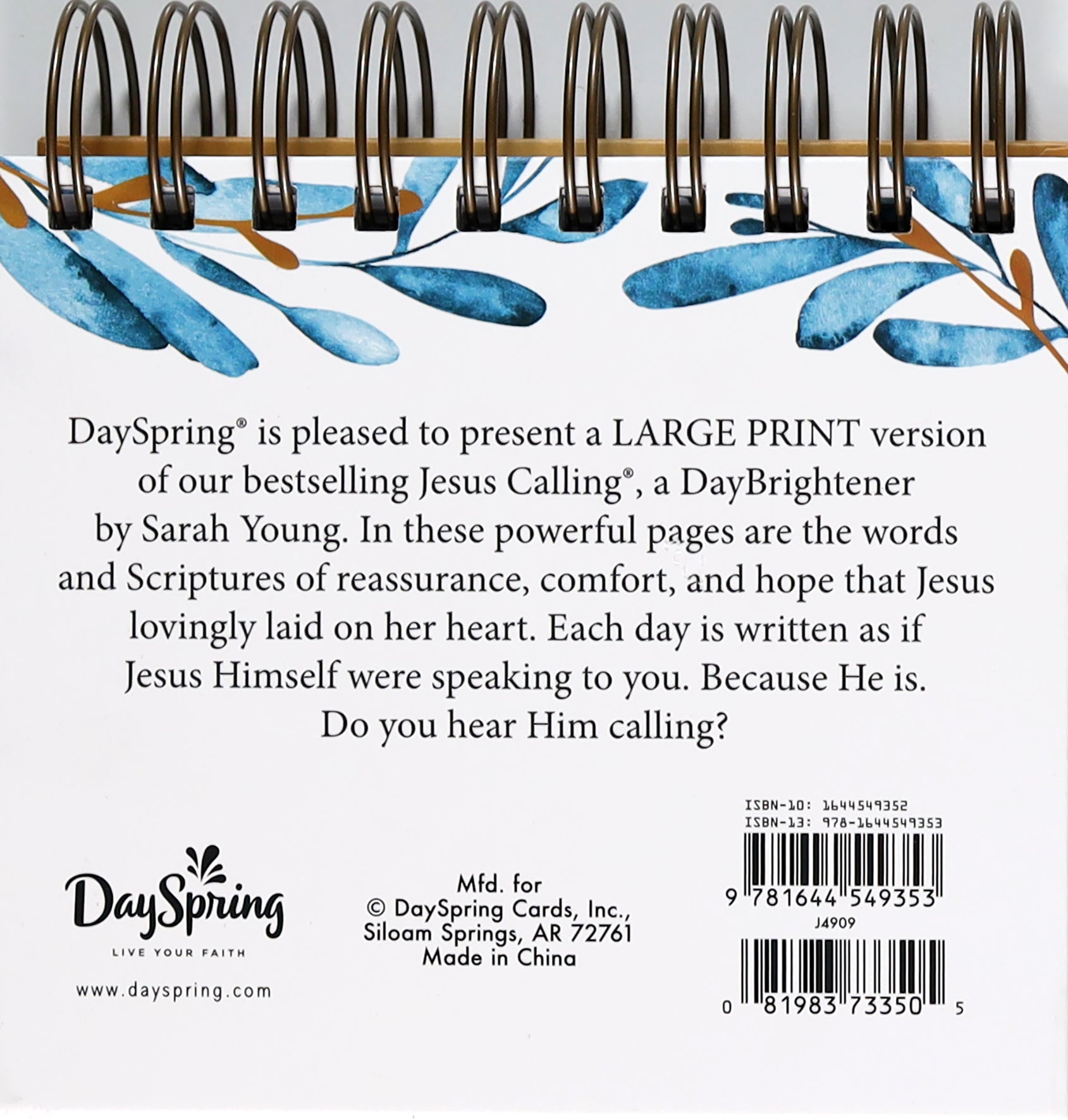 Daybrighteners: Jesus Calling Large Print (Padded Cover)