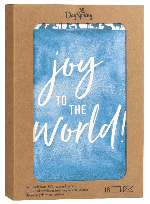 Christmas Boxed Cards: Joy to the World,  Psalm 95:1 NIV (Good Steward, 18 cards & Envelopes, 100% recycled paper)