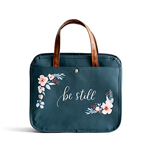 Bible Cover XXLarge: Be Still, Blue Floral (254x304x101mm)