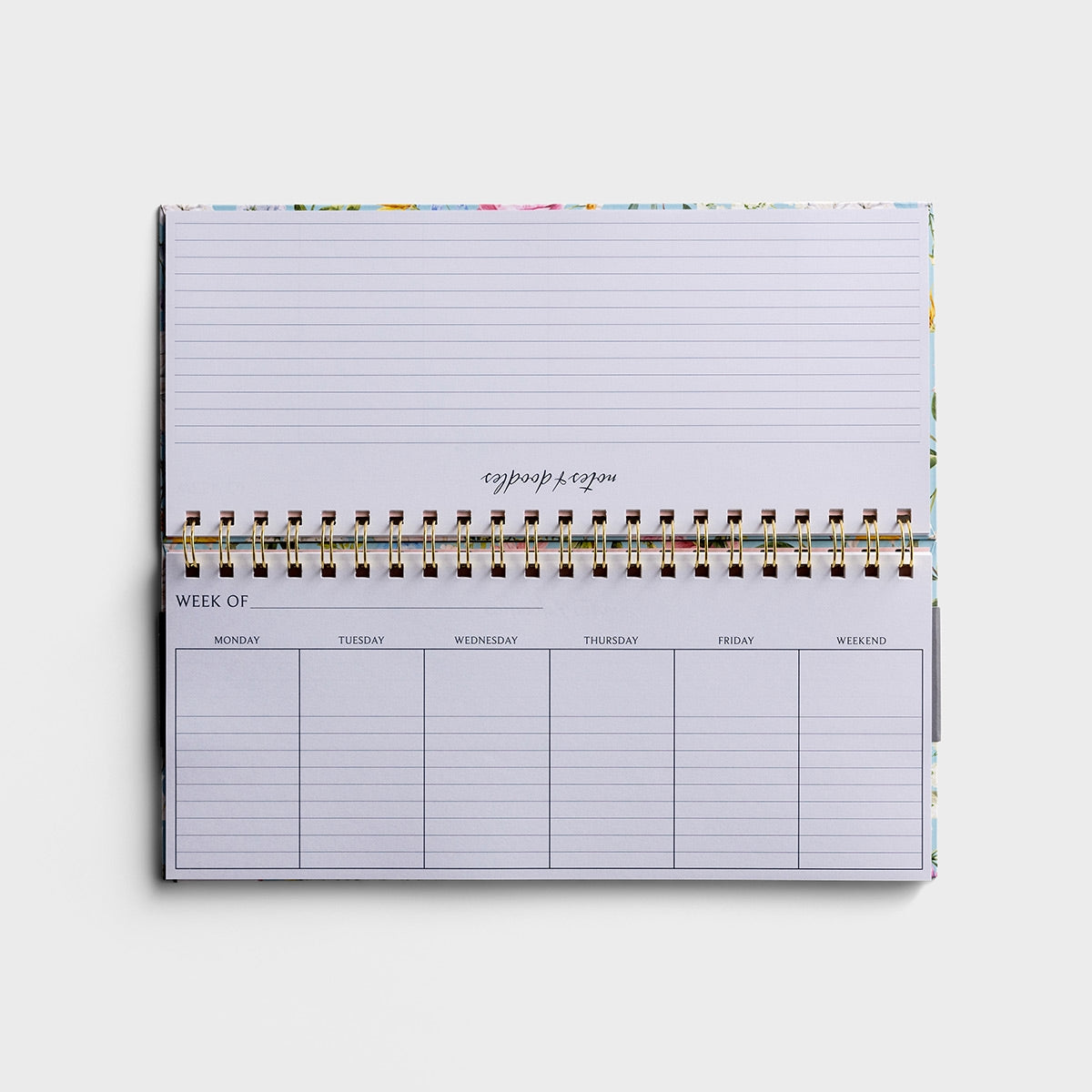 Undated Diary/Planner: Desktop Weekly Scheduler, Floral