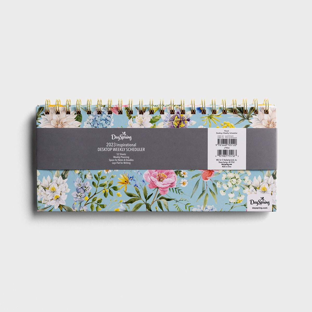 Undated Diary/Planner: Desktop Weekly Scheduler, Floral