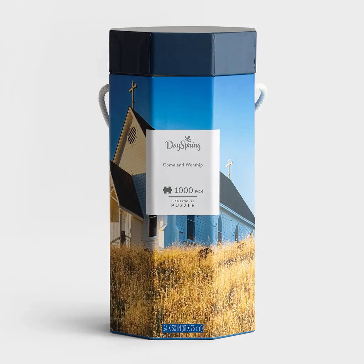 Jigsaw Puzzle, 1000 Pieces: Come Worship, Country Church Building (Octagon Box With Picture Inside, Finished Size 609 X 762 Mm)