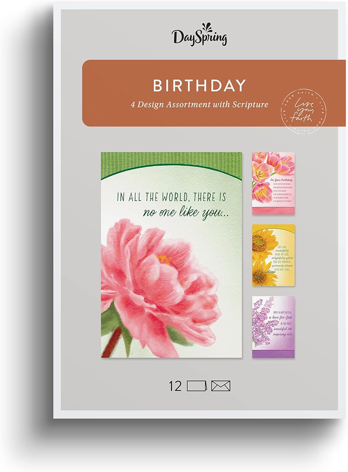 Boxed Cards Birthday: Floral, NIV (3 each of 4 designs, 12 white envelopes)