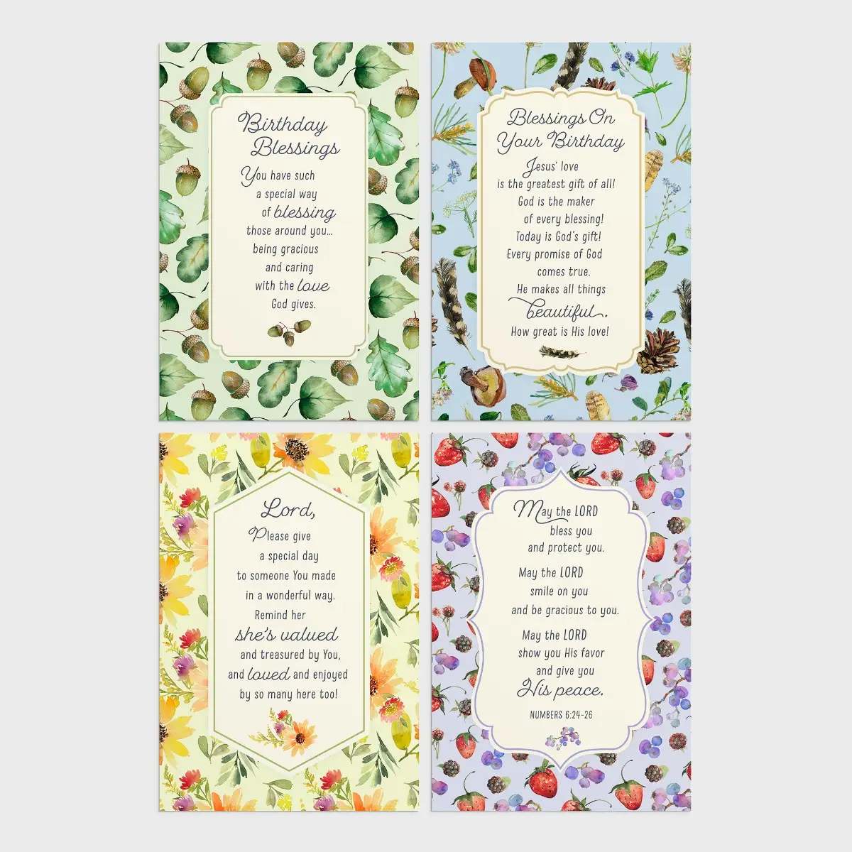 Boxed Cards Birthday: Country Patterns (3 each of 4 designs, 12 white envelopes)