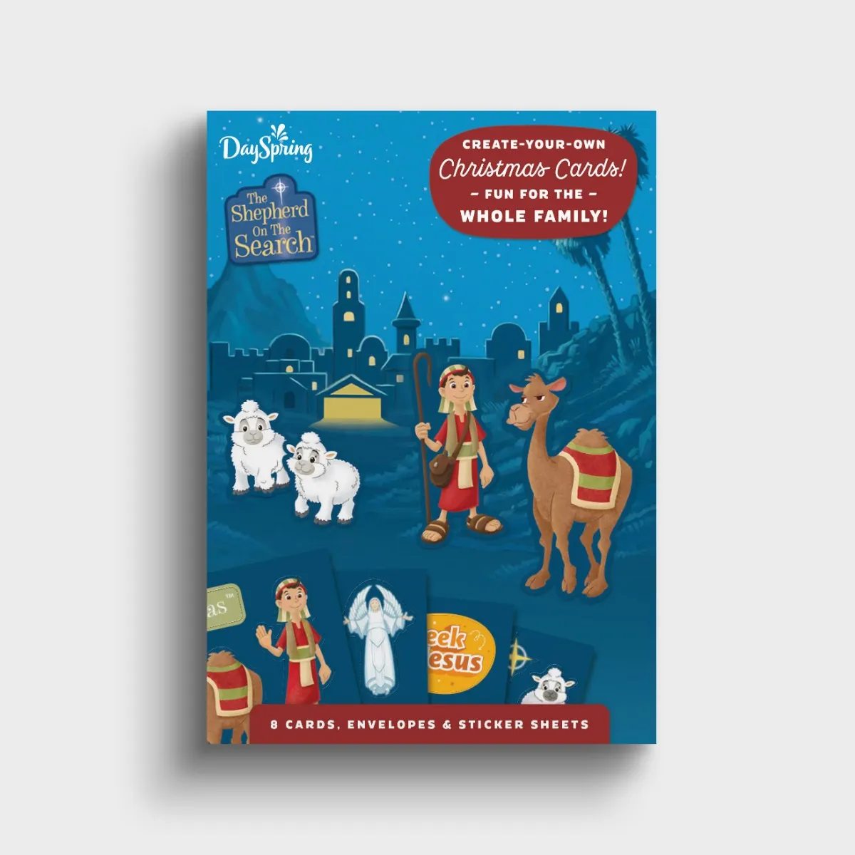 Christmas Boxed Cards: Shepherd On The Search Sticker Cards (8 Cards, Sticker Pages & Envelopes)