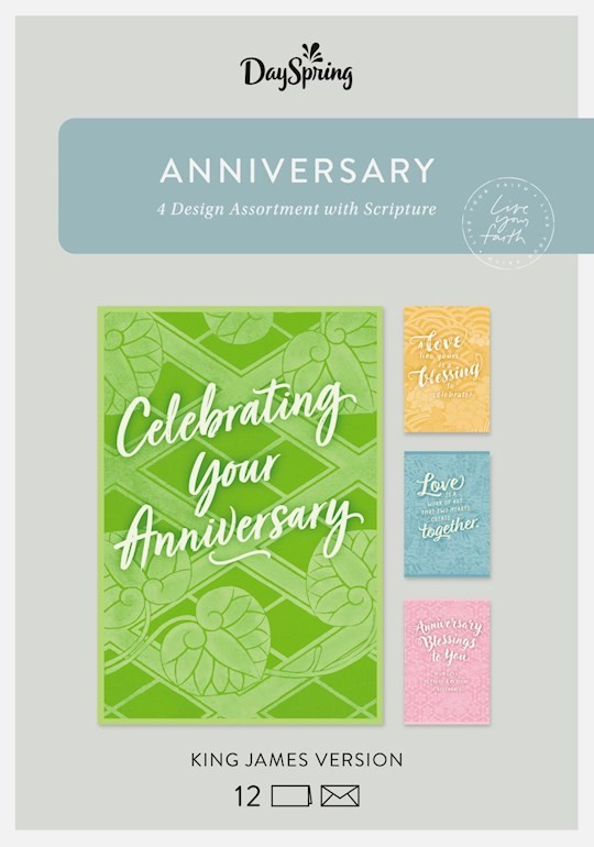 Boxed Cards Anniversary, KJV (3 each of 4 designs, 12 envelopes)