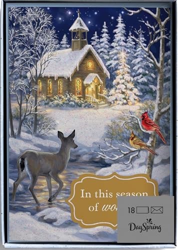 Christmas Boxed Cards: Dona Gelsinger Peaceful Church (18 Cards & Envelopes)