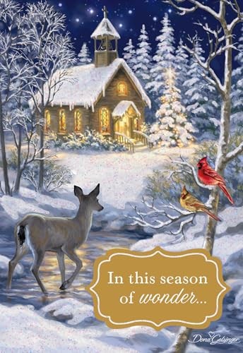 Christmas Boxed Cards: Dona Gelsinger Peaceful Church (18 Cards & Envelopes)