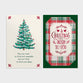 Christmas Boxed Cards: Plaid & Tree Assortment (18 cards/coloured envelopes, 9 each of 2 designs)