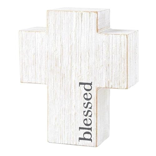 Cross: Blessed, White (Paulownia Wood)