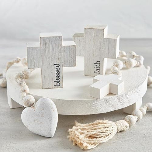 Cross: Blessed, White (Paulownia Wood)