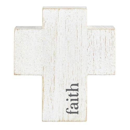 Cross: Faith, White (Paulownia Wood)