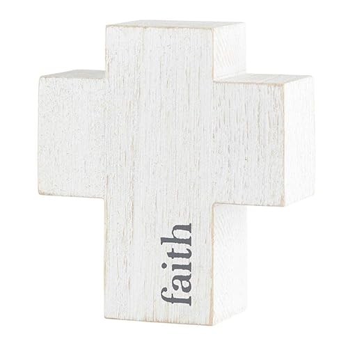 Cross: Faith, White (Paulownia Wood)