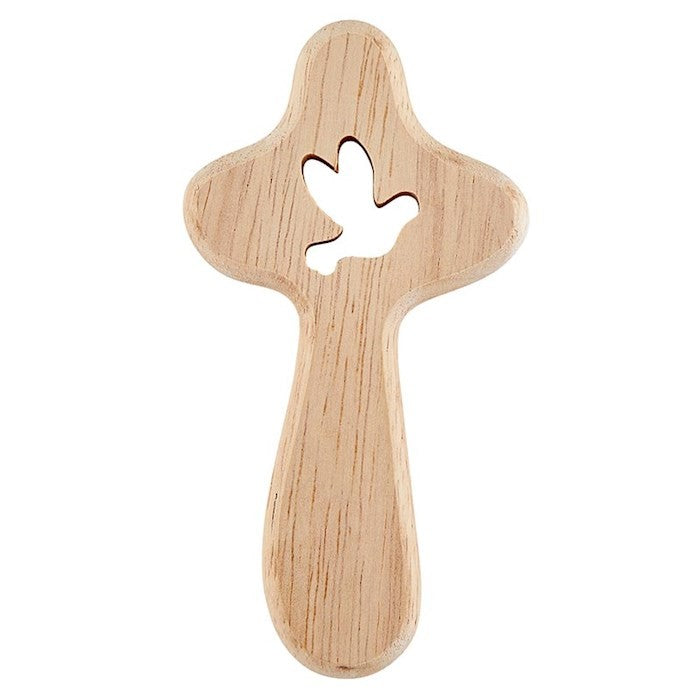 Cross with Cutout Dove, Handheld (Wood)