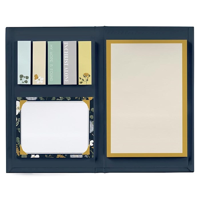Sticky Notebook Set of 7-In Christ Alone My Hope is Found. (Set includes a variety of 5 sticky colored bookmarks and 2 additional sticky notepads.  40 sheets each.)