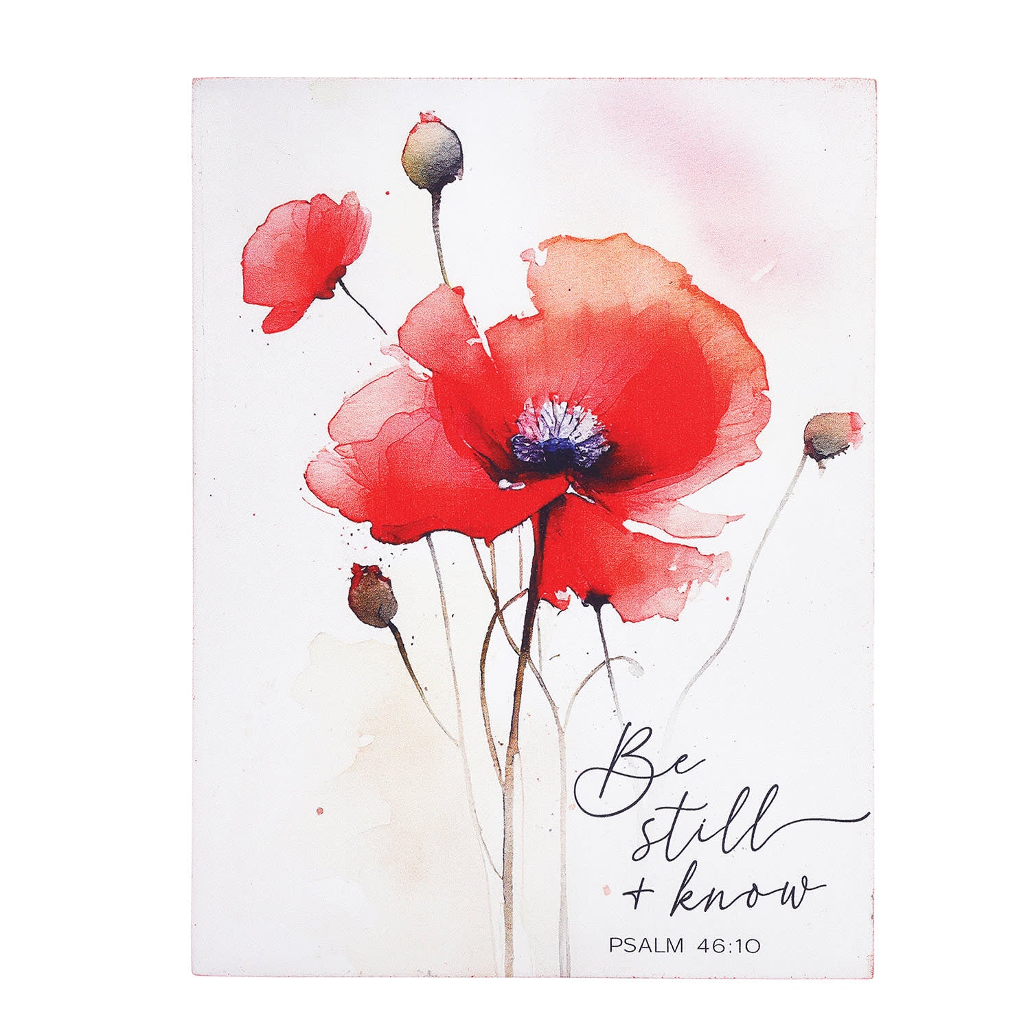 Tabletop Décor: Be Still, Poppies (MDF Block)