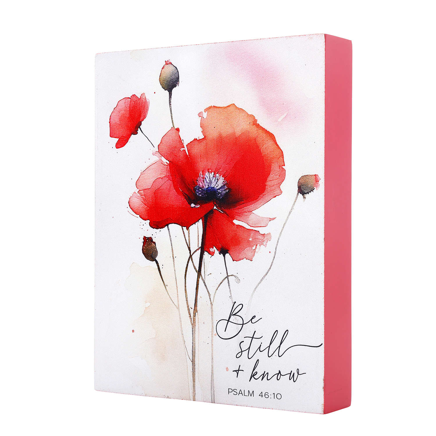 Tabletop Décor: Be Still, Poppies (MDF Block)