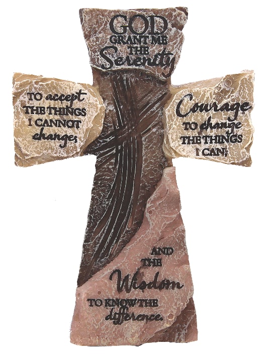 Tabletop Cross: Serenity Prayer (Polyresin)
