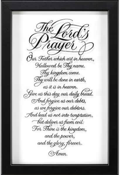 Framed Wall Art: Lords Prayer, Black Frame/Clear Glass