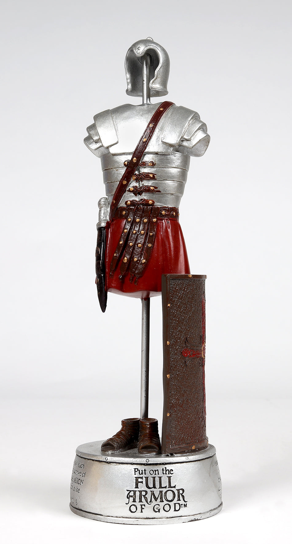 Figurine: Full Armor of God, Silver/Red (Ephesians 6) (Resin)