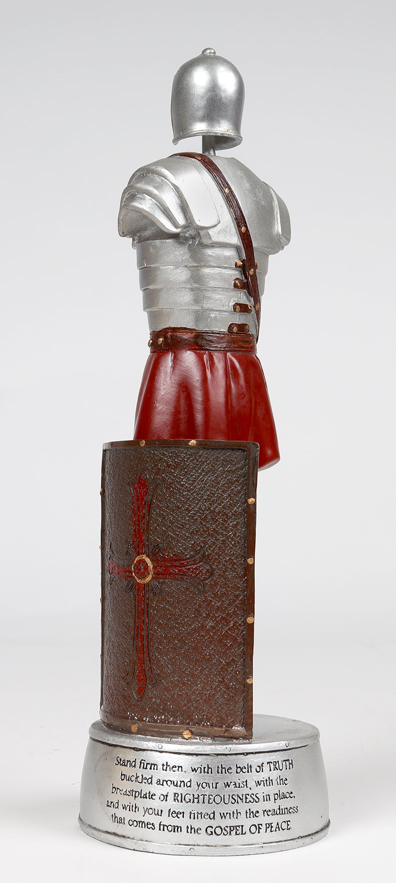 Figurine: Full Armor of God, Silver/Red (Ephesians 6) (Resin)