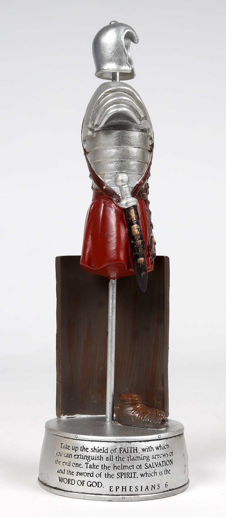 Figurine: Full Armor of God, Silver/Red (Ephesians 6) (Resin)