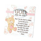 Resin Tabletop Plaque: God Bless Your Child - Girl (Pink/white)