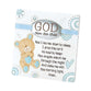 Resin Tabletop Plaque: God Bless This Child - Boy (Blue/white)