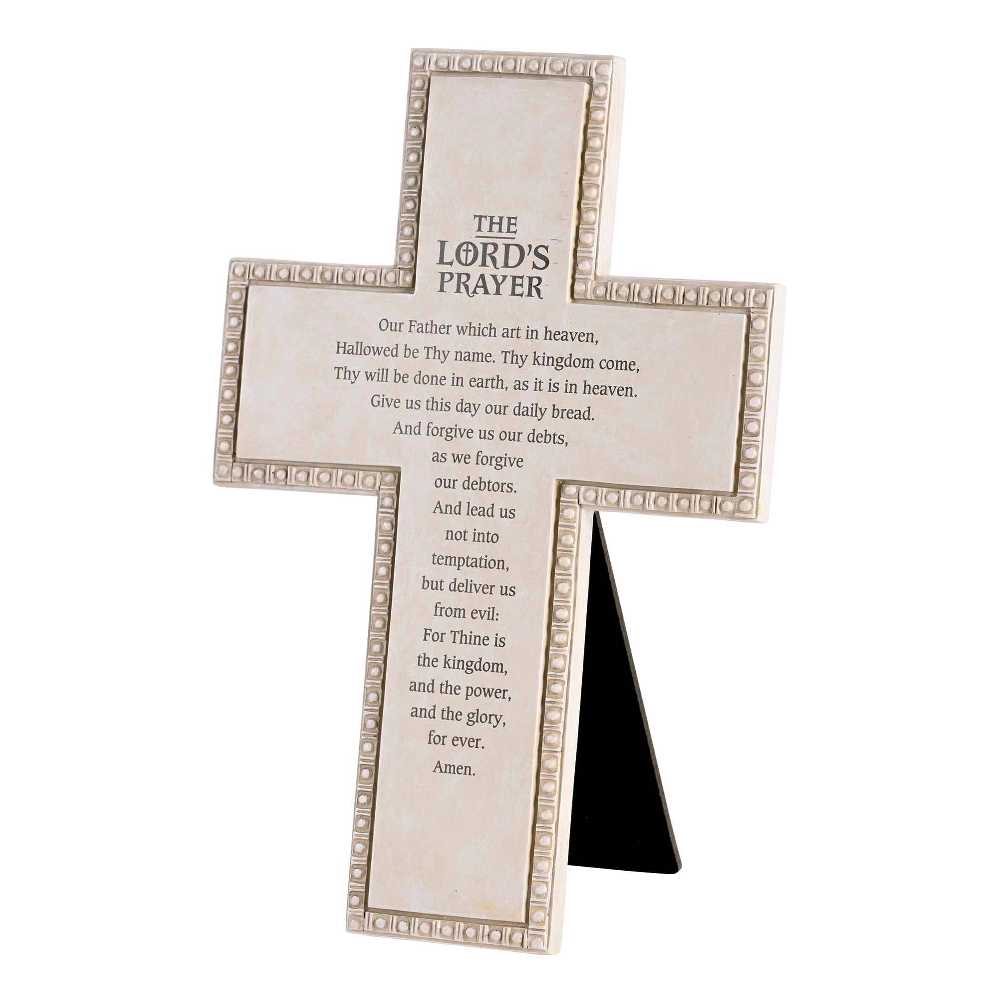 Tabletop Beaded Cross: The Lords Prayer