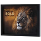 Framed Wall Art: Bold Lion Prov 28:1 (MDF)