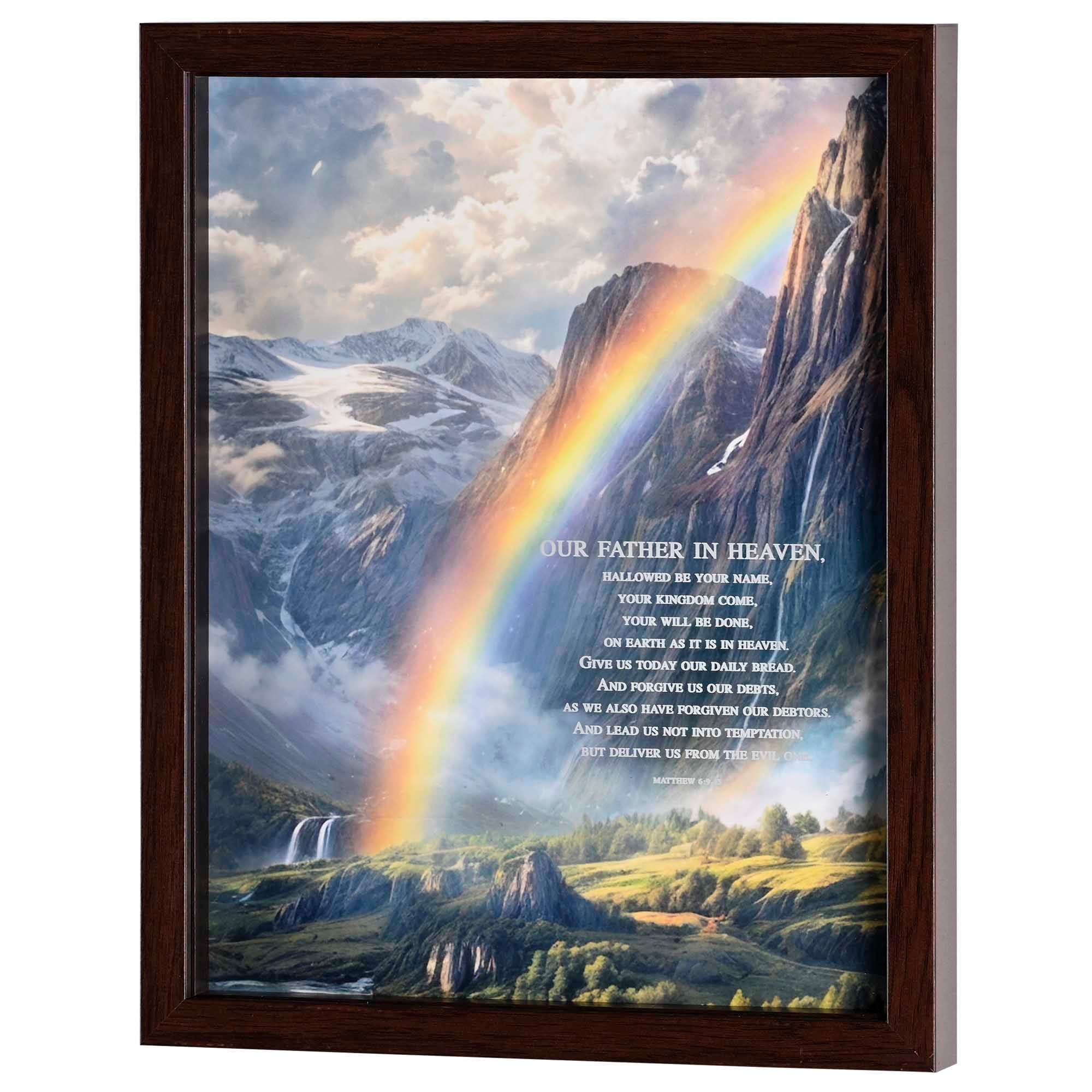 Framed Wall Art: The Lords Prayer, Rainbow