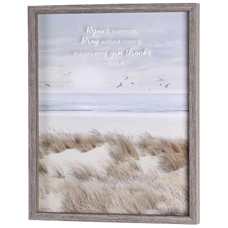 Framed Wall Art: Rejoice Pray Give 16x20