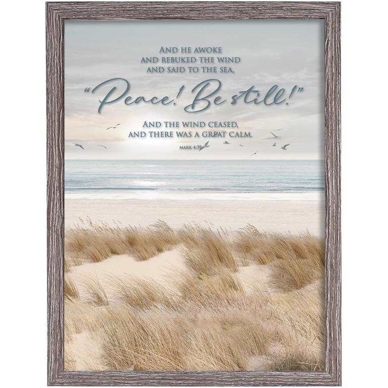 Framed Wall Art: Peace Be Still Mark 4:39
