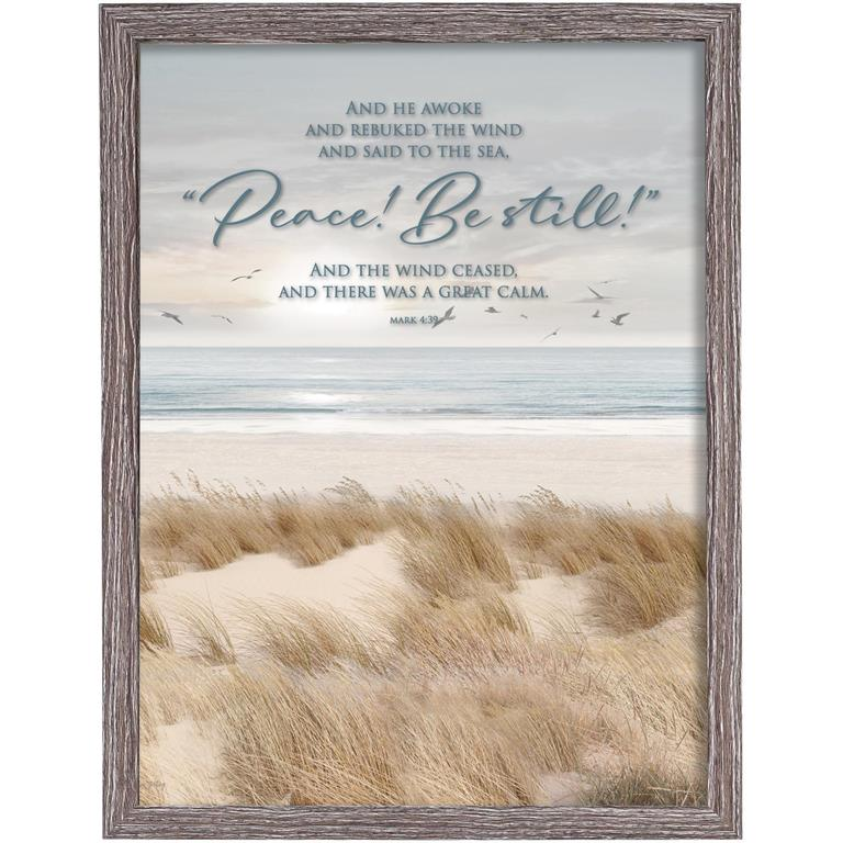 Framed Wall Art: Peace Be Still Mark 4:39