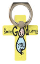 Mobile Phone Cross Ring Holder/Stand: Smile God Loves You